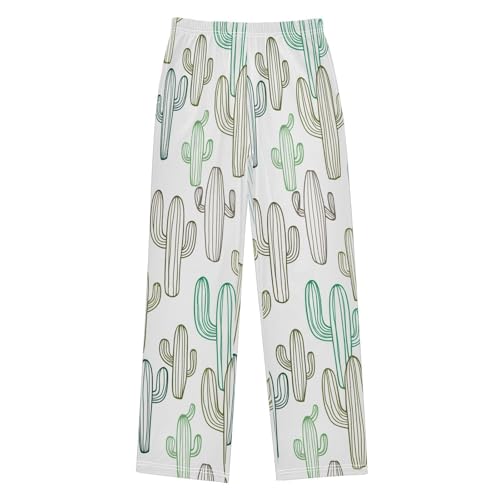 J JOYSAY Plant Line Drawing White Pajamas Pants Soft Long Pajama Bottoms Lounge Sleep Pants Size S-XL