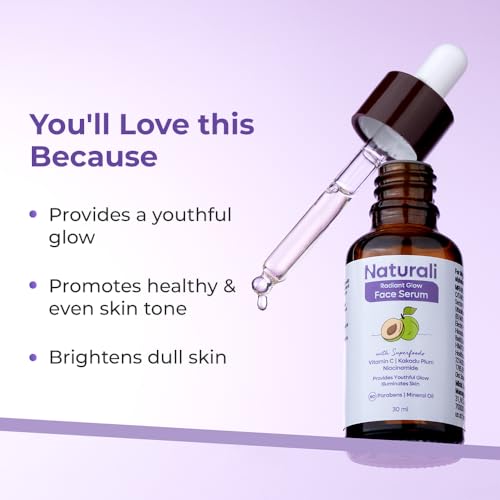 Image of Naturali Radiant Glow Face Serum With Kakadu Plum, Vitamin C & Niacinamide | Illuminates Skin | Offers Youthful Glow | Paraben & Mineral Oil Free | 30ml
