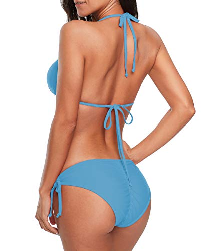 Image of Century Star Women Cute String Triangle Bikini Sets - Swimsuits Two-Piece Tie Side Adjustable Ties Halter Bathing Suit