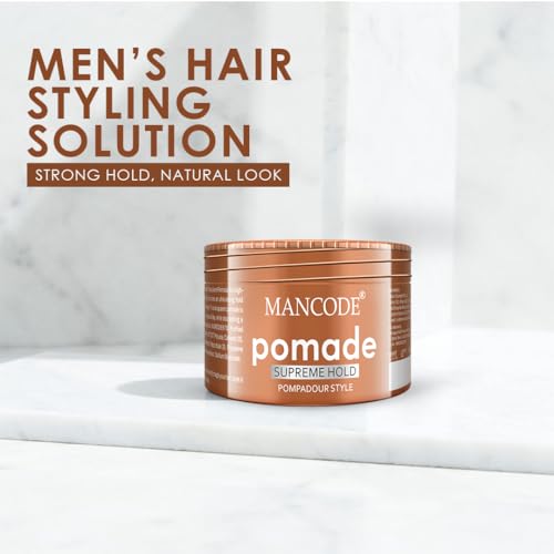 Image of Mancode Hair Styling Pomade Wax for Men- 100ml | Supreme Hold, Glossy Finish, Non-Greasy, Water-Based Formula | 24-Hour Flexible Hold | Strong & Long-Lasting | All Hair Types