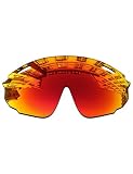 Vonxyz Lentes de repuesto para gafas de sol Oakley Wind Jacket 2.0 OO9418 - Ruby MirrorCoat Polarized