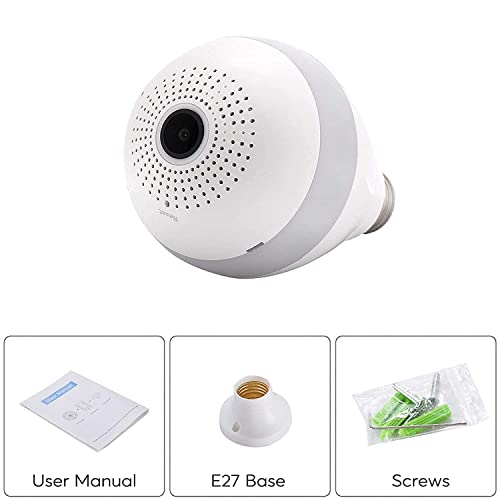 Image of TECHNOVIEW Spy Bulb Camera 1080p WiFi Security Camera,HD Video Audio Recording, 360 Degrees Panoramic View for Home, Office, Motion Detection /Light Vision (Bulb Camera)