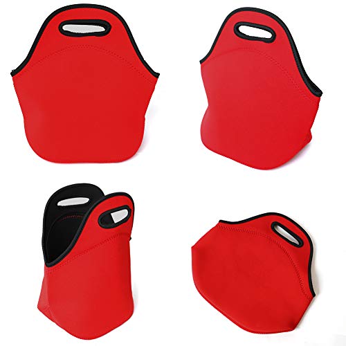 Lovac Neoprene Lunch Bag, Thick Insulated Lunch Bag - Durable & Waterproof Lunch Tote With Zipper For Outdoor Travel Work(Red) #TOP5