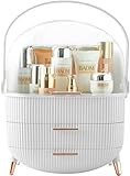 Neo Three Layer Cosmetic Makeup Vanity Beauty Storage Organiser Skincare Display Box Case Holder (White)