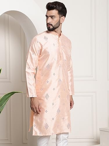 Image of SOJANYA (Since 1958 Men's Silk Blend Designer Long Kurta