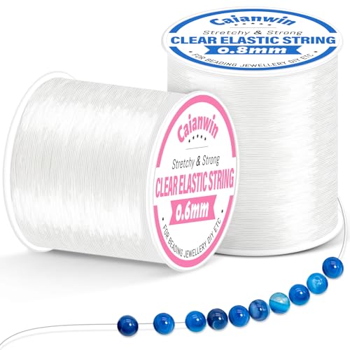 Caianwin 200M Elastisches Band für Armbänder 0.6mm und 0.8mm...