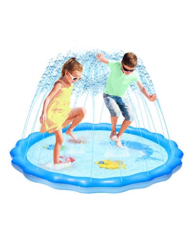 Splash Pad Sprinkler for Kids, Toddler Pool for Learning, Inflatable Baby Wading Pool Fun Summer Outdoor Water Toys for Babies and Toddlers, Outdoor Kids Toys for Backyard (60)