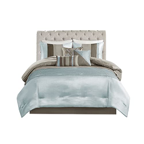 Madison Park MP10-042 Amherst Faux Silk Comforter Set-Casual Contemporary Design All Season Down Alternative Bedding thumb #15