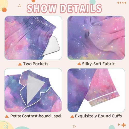 Colorful Clouds Light Spots Pajamas Set Soft Pjs Sets 2 Piece Short Sleeve Sleepwear Casual Loungewear3