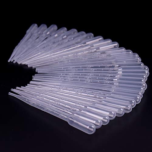 POWERTOOL - Pipetas desechables para pasteur (plástico, graduadas, cuentagotas, para mezclar pinturas acrílicas y laboratorio), 100pcs 10ml, 517