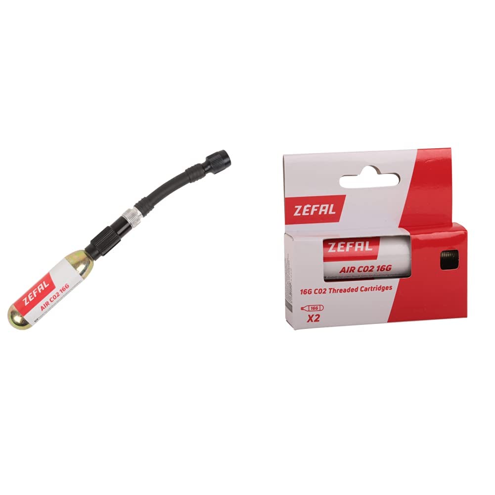 Gonfleur CO2 Zéfal EZ Control FC - Pour Vélo Route Et VTT - Cartouche Filetée 16g Incluse - Léger Et Compact