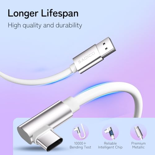Image of Saqico 16FT Quest Link Cable for Oculus /Quest 3 /Meta Quest 3S, Quest 2 /Pro /Pico 4, USB 3.0 Data Cable to USB C Link Cable with 5Gbps Super High Speed VR Accessories for Virtual Reality Quest Headset