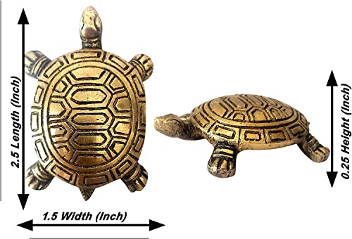 Guru Jee™ Brass Tortoise Statue For Good Health, Longevity And Happiness Indian Art Feng Shui Turtle For Home Office Temple Religious Gifts Showpiece #TOP6