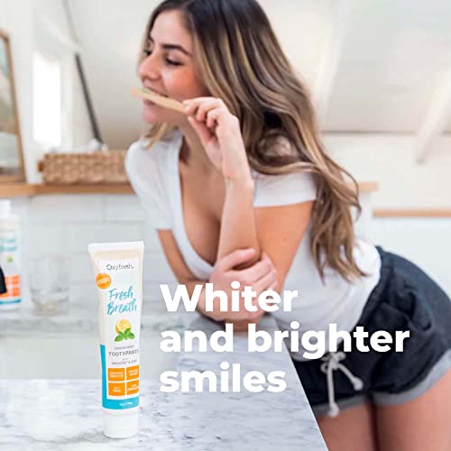 Premium Oxyfresh Maximum Fresh Breath Lemon Mint Toothpaste - Clean Teeth & Fresh Breath - Natural Essential Oils & Natural Xylitol To Help Fight Tartar - Sls & Fluoride Free, 3-5Oz #TOP6