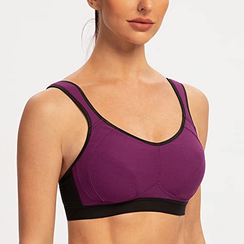AGONVIN Sports Bras for Women High Impact Plus Size Support Wirefree Running Control