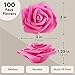 Juvale Artificial Roses - 3 in Heads, 100-Pack, Hot Pink - Faux Flowers for Vase & Wedding Decor - Centerpiece Table Decorations & Bridal Bouquet