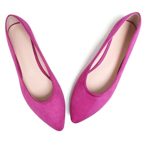 Image of Dear Time Women's Pointed Toe Ballet Flats Simple Casual Office Work Flats Slip-on Comfortable Shoes
