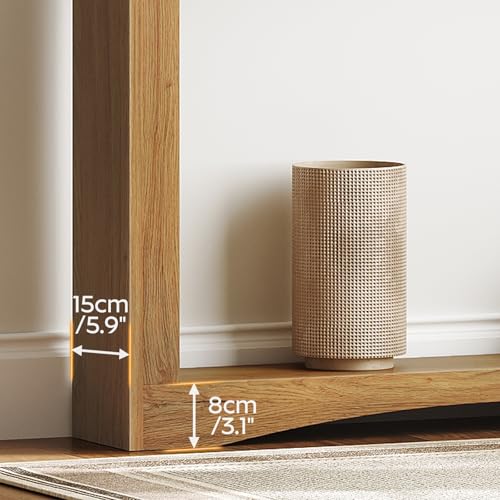 Console étroite 100x15 noyer clair, gain de place YATINEY
