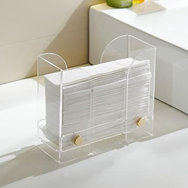 Paper Towel Holder Countertop, NEWRAIN Acrylic Storage Holder for Kitchen or Bathroom Use for Multifold,Suitable for Z-fold,Multifold Folded Trifold C fold and Trifold Paper Towels