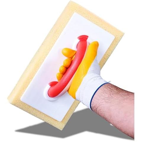 DEKOR Sponge Float - Size 12" x 6.30" - Grout Removal Tool, Masonry Tools, Concrete Float - Epoxy Grout - Special Handle Lock System - Made in Europe - Commercial and DIY Level Cover