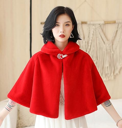 Faux Fur Shawls Bridal Wedding Wrap Scarf Capes for Women Winter Cover Up Party Gown Wrap Winter Cape Faux Fur Shawl Cloak2