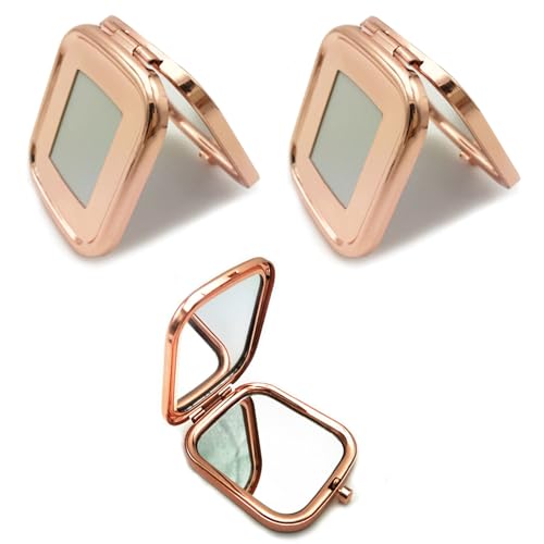 Aipeeo Specchietto da Borsetta,2 Pezzi Doppio Specchio Pieghevole,Specchio Trucco Specchio Portatile da Viaggio Specchio Piccolo,Specchio Tascabile Piccolo,Adatto per il Trucco, Campeggio,Viaggi