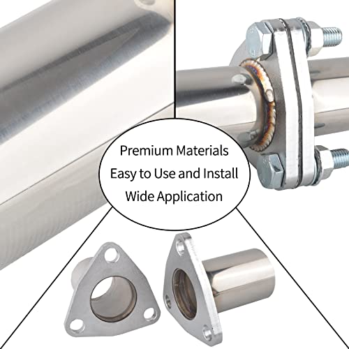 FGJQEFG Exhaust Flange Bolts Quick Fix Repair Pipe Kit w/Gasket & Hardware, 2.5'' Inch ID 3 Bolts T304 Stainless Steel Universal Flange Replacement Kit by FGJQEFG - Image 5