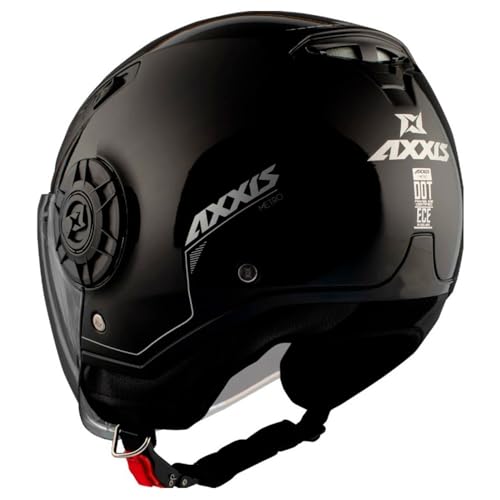 Casco jet Axxis Metro S negro brillo talla M abierto para scooter 3