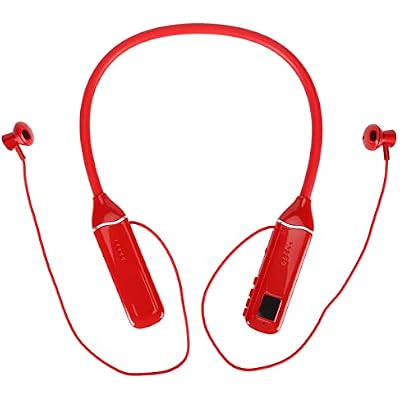 Jectse Neckband Bluetooth Headphones, RGB Backlight, 14mm Drivers, BT 5.3, Red