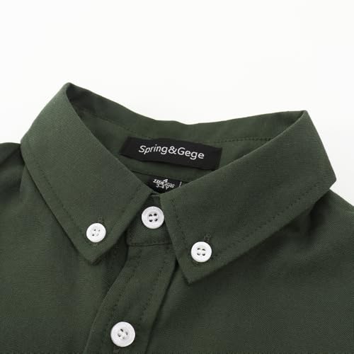 Spring&Gege Boys' Short Sleeve Oxford Button Down Shirt Formal Uniform Dress Shirt3