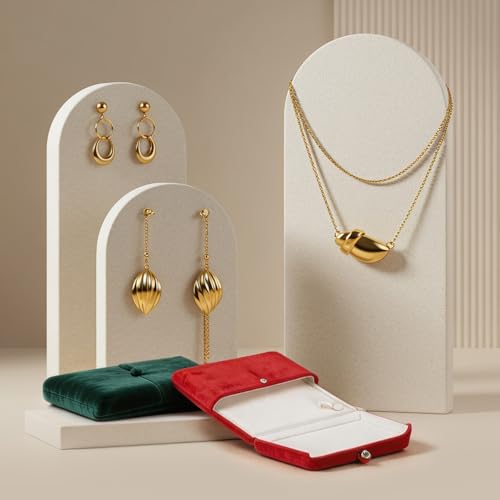 Boîte à en velours grande boîte cadeau pour collier et boucles d'oreilles
