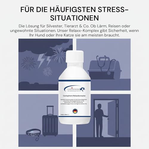 Canisphere Relaxx-Komplex Hund & Katze - Ergänzungsfutter bei Stress, Angst & Nervosität - Entspannung für Hunde & Katzen