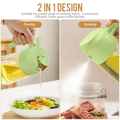 Image of Nirency Oil Spray Bottle for Cooking, Oil Sprayer for Air Fryer, Vinegar Pourer and Sprayer Bottle,(Multicolor) (2 in 1 Oil Spray Bottle)