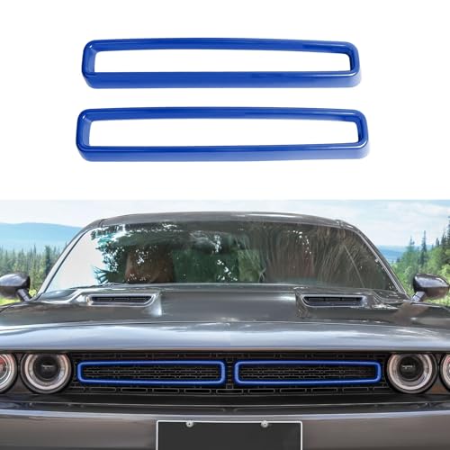 Image of RAZPOY Front Grille Inserts Grill Guard Compatible with 2015-2024 Dodge Challenger Exterior Accessories, Blue