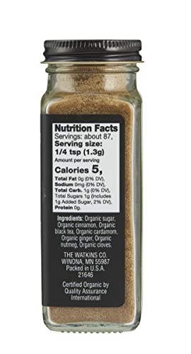 Image of Watkins Gourmet Organic Spice Jar, Chai Powder, 4 Ounce (Pack of 3)