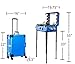 Kemier Makeup Case,Professional Artist Studio Cosmetic Train Table w/4 Rolling Wheels & Lights & Mirror,Pro Makeup Station,Cover Board and Easy Clean Extendable Trays,Adjustable Legs,Sturdy (Blue)