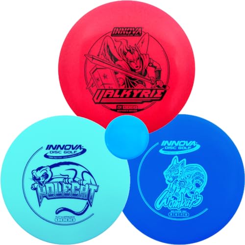 Innova Disc Golf DX 3 Disc Set | Valyrie, Wombat3, Polecat + G3T Blank top Mini, Mystery Color