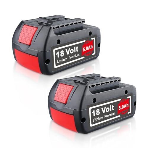 ZEERISA 2 Stück BAT609 18V 5000mAh Lithium-Ionen Akku Ersatz für Bosch 18V Akku BAT609 BAT610G BAT618G BAT619 BAT621 BAT620 für kabellose Elektrowerkzeuge