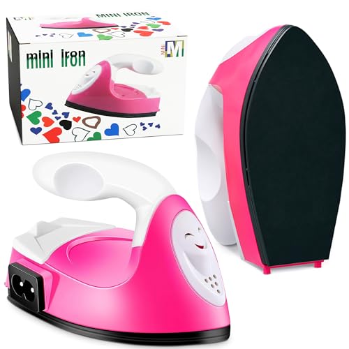 Mini Iron for Crafting 2.5' x 3.9' – Cute Mini Craft Iron for Patches, Sewing, Quilting with Quick Heat-Up Ceramic Plate & 59' Cord – Designed for Ironing Patches, Bling, and Small Craft Projects