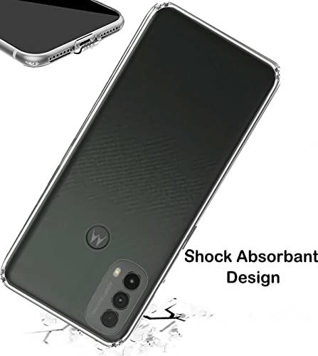 Image of Soft Flexible Silicone Back Cover Compatible with Motorola Moto E40, Transparent Case + Screen Guard