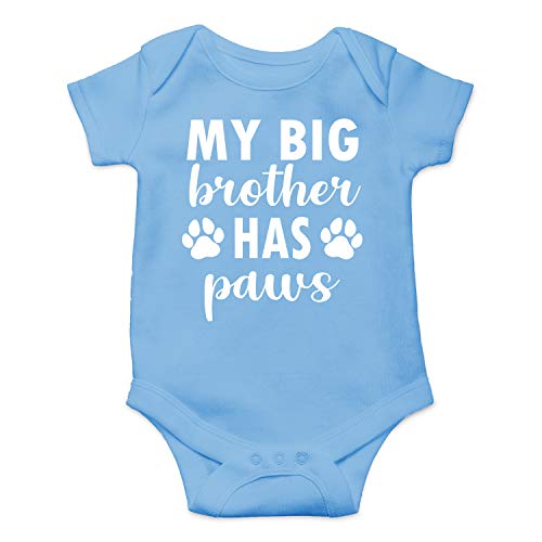 Image of My Big Brother Has Paws - Funny Baby Essentials Bodysuit - Baby Girl Clothes Newborn Romper