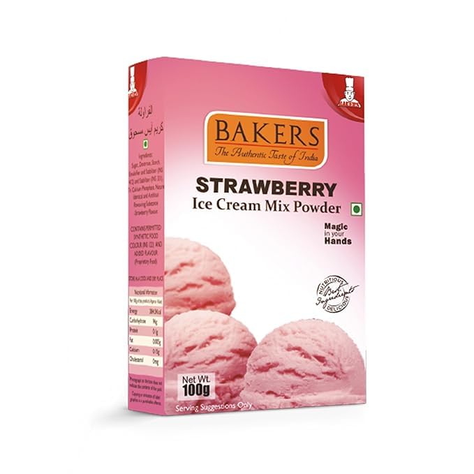 Bakers 6 Flavors Ice Cream Powder Combo (100g Each) - Vanilla, Mango, Chocolate, Kesar Pista, Strawberry, Butterscotch | Ready in 10 Mins | No Preservatives | Homemade Ice Cream Mix 1