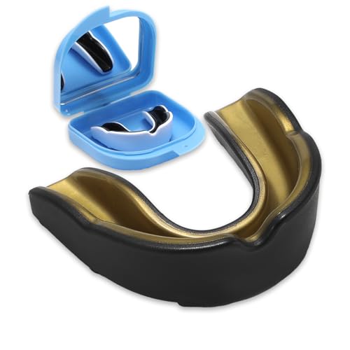 D Lolylad Mundschutz Kinder und Erwachsene Zahnschutz Kampfsport Boxen Mouth Guard mit Spiegelbox für MMA Hockey Football Lacrosse Kickboxen Rugby (5-8 Jahre)