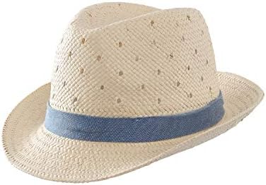 LLmoway Toddler Trilby Fedora Sun Hat for Boys Summer Beach Straw Hat Kids Breathable Safari Hat Denim