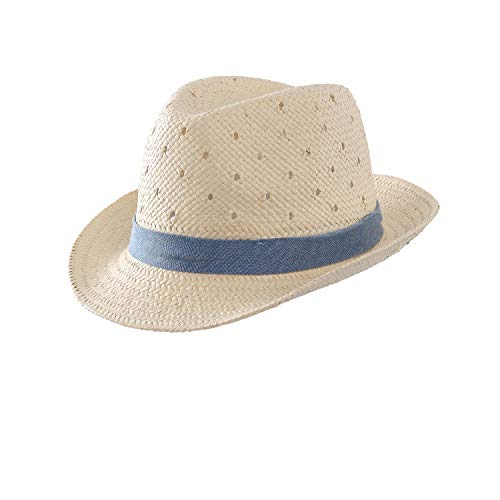 LLmoway Kids Summer Straw Hat for Baby Toddler Boys Fedora Beach Sun Hat Short Brim Breathable Cool Floppy Panama Hats