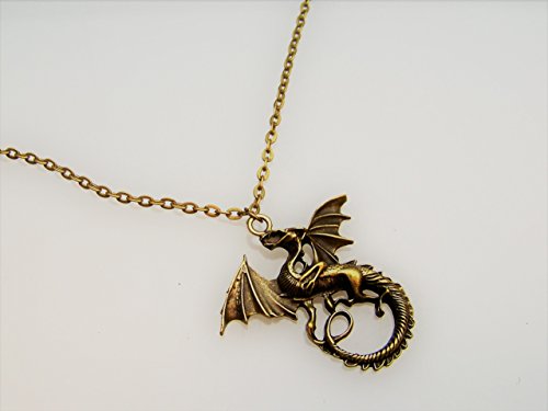 Preisvergleich Produktbild Kette mit Anhänger Drachen , Farbe: Bronze