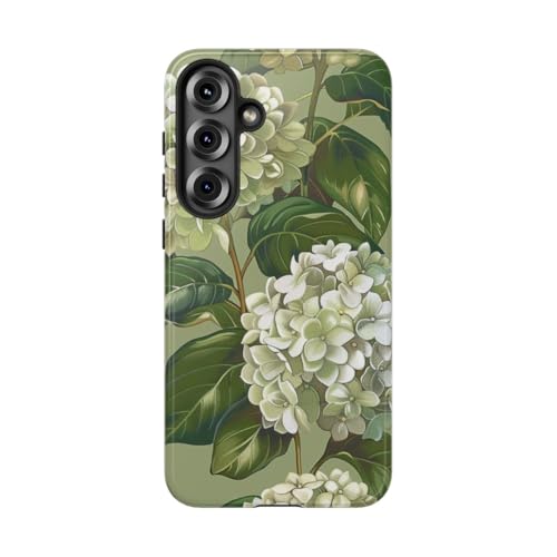 Coque Galaxy S25 Plus hortensia blanc, l'élégance florale au quotidien