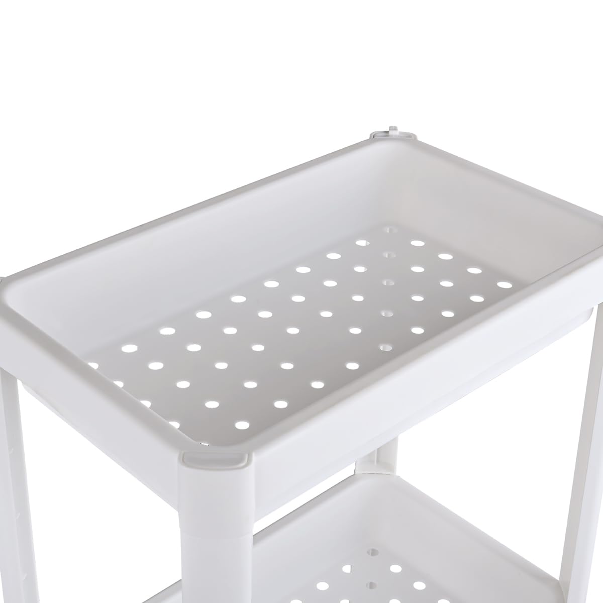 T-LoVendo Estantería Auxiliar Portátil Multiusos para Baño, Cocina, 4 Baldas Perforadas, Higiénica, Ligera, Fabricada en PP, Resistente