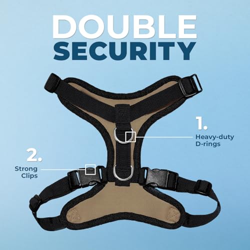 Image of Best Pet Supplies Voyager Step-in Lock Pet Harness w Reflective Pet Leash Combo Set with Neoprene Handle 5ft - Supports Small, Medium and Large Breed Puppies /Cats - Army /Black Trim Set, XL