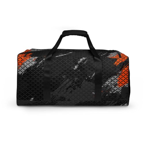 Orange and Black Abstract Duffle bag4